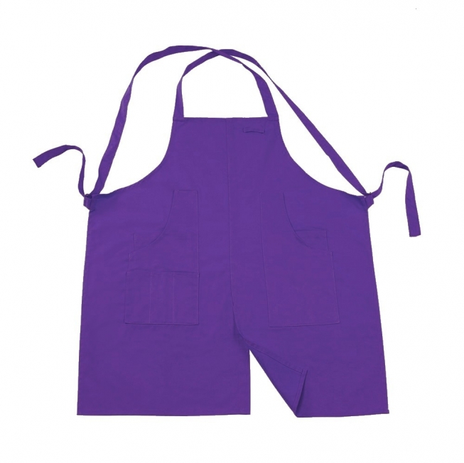 D款-繞頸圍裙紫色 工作服作品