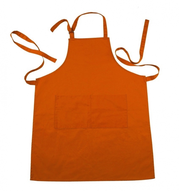 A款-繞頸圍裙橙色 工作服作品