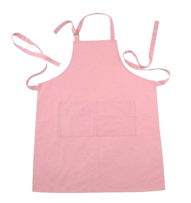 A款-繞頸圍裙粉紅色 工作服作品