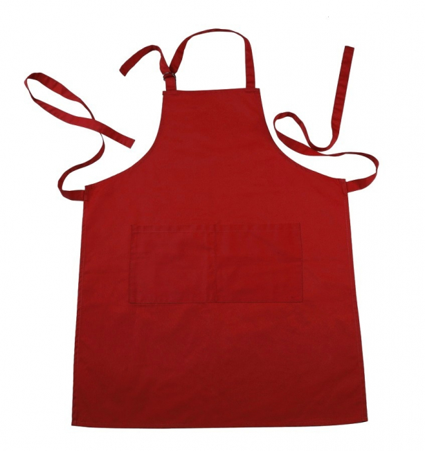 A款-繞頸圍裙紅色 工作服作品