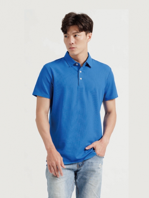 冰絲涼感短袖POLO衫(寶藍色) 工作服作品