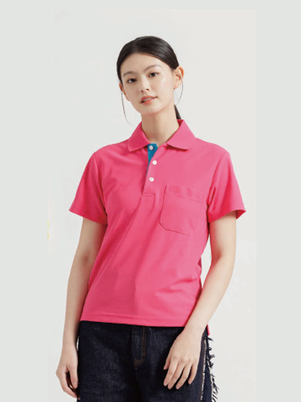吸濕排汗短袖POLO衫(桃紅/翠藍) 工作服作品